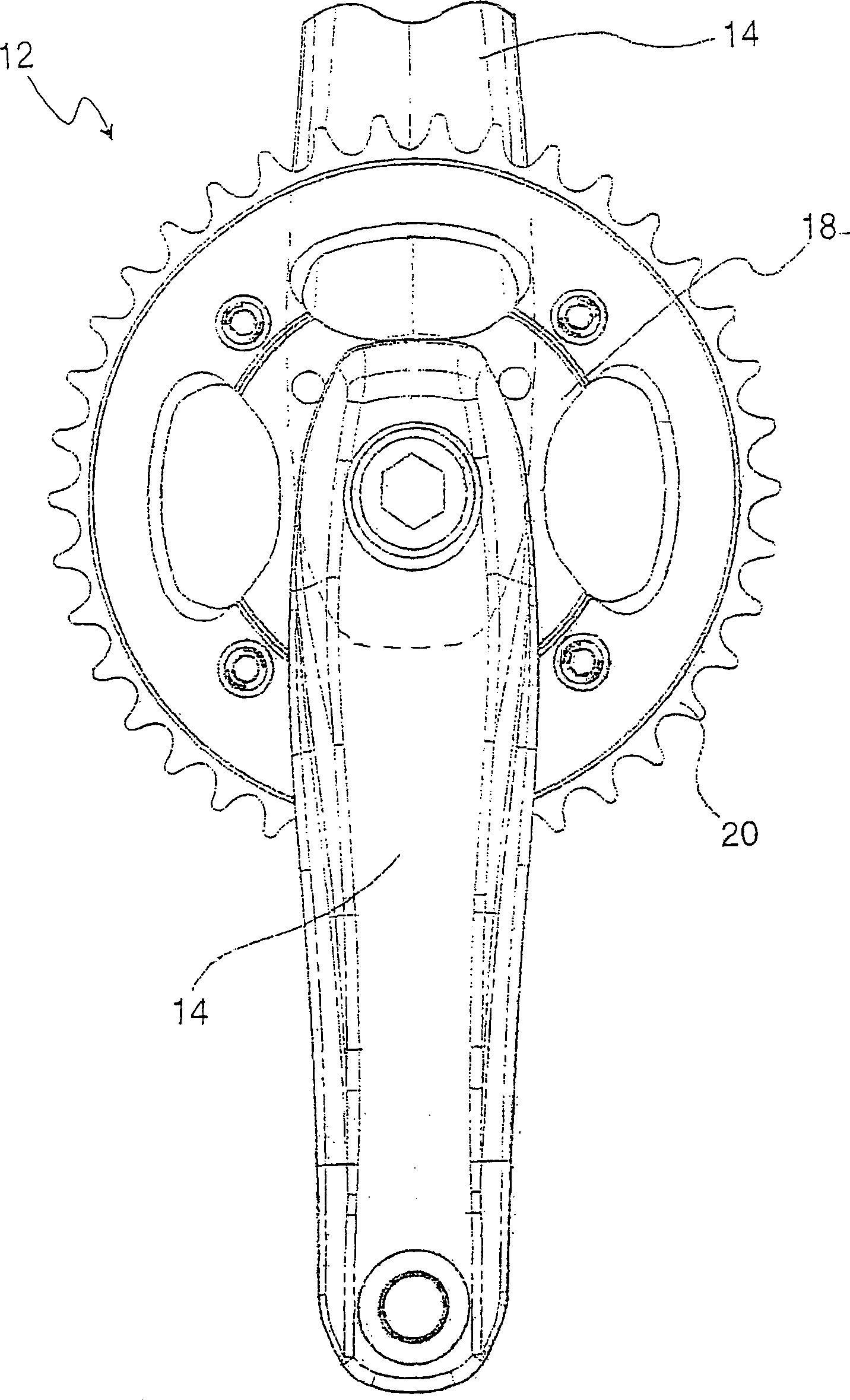 Crank web assembly of bicycle