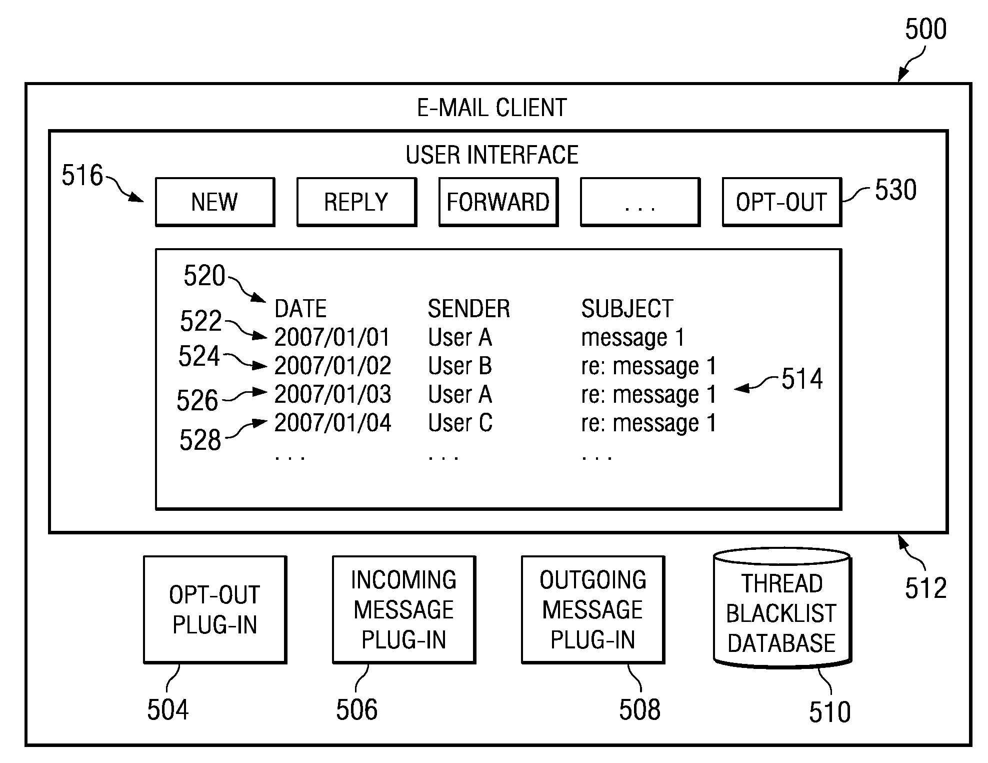 Method and system for removing a person from an e-mail thread