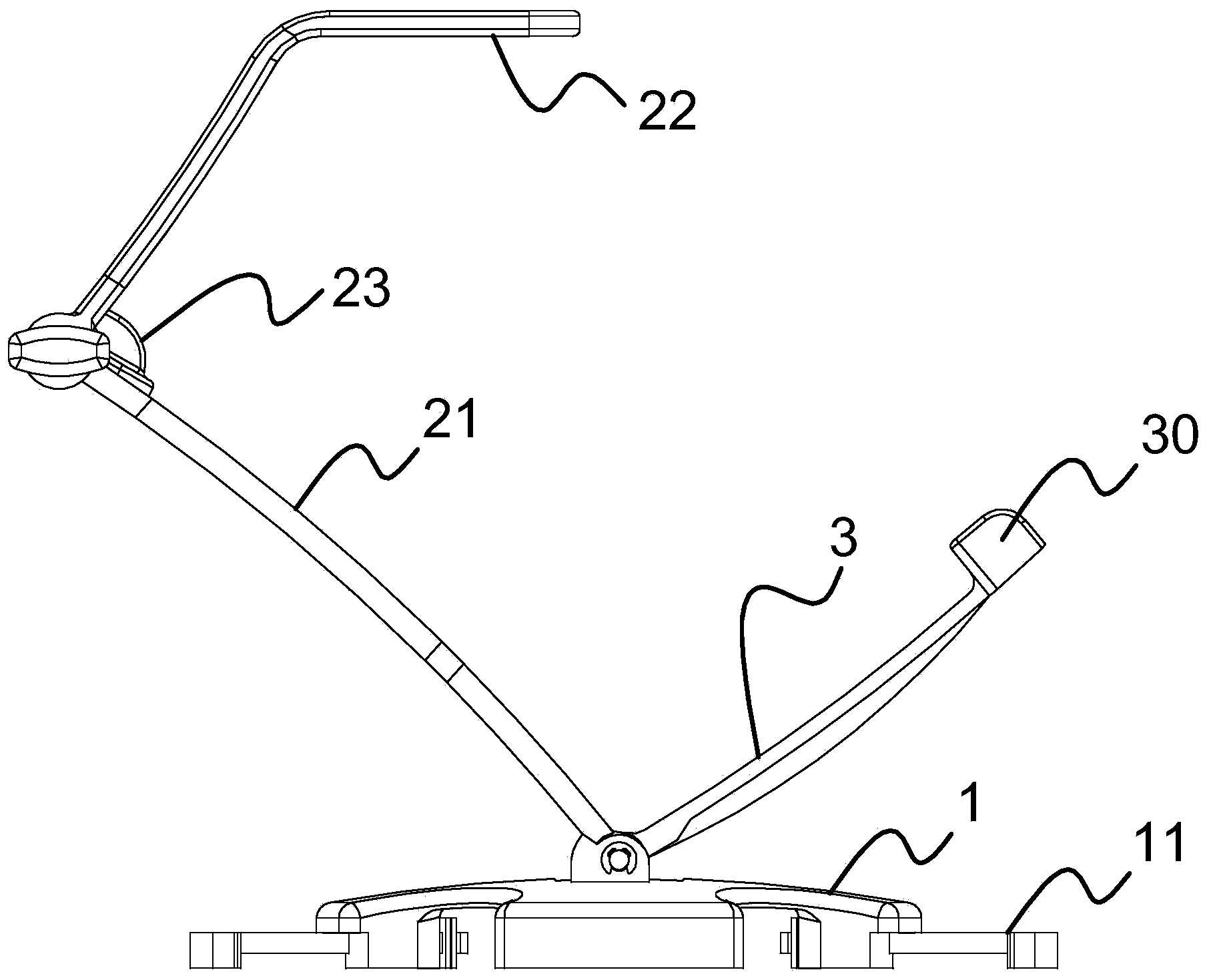 Spraying gun support frame and spraying gun assembly