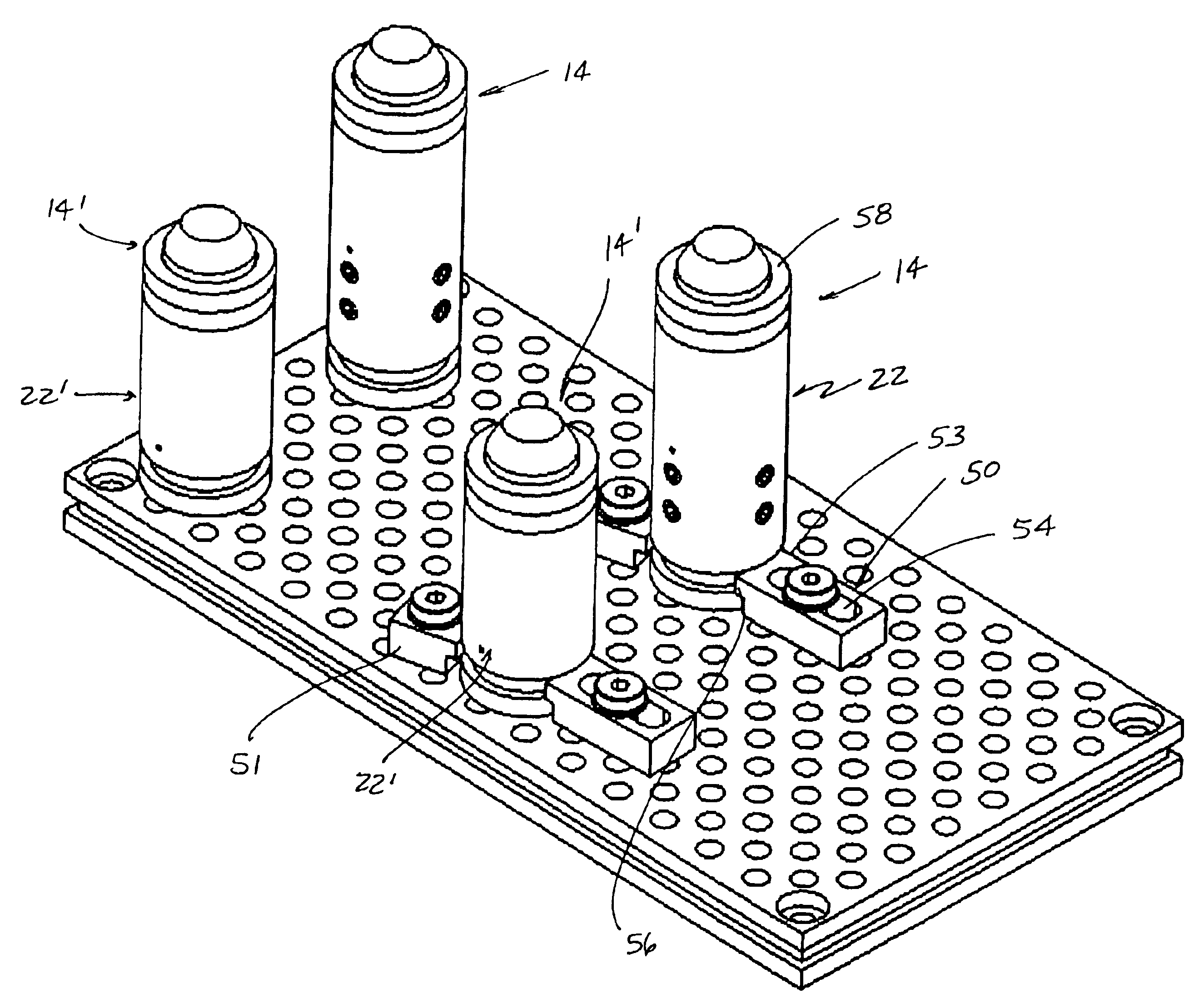 Modular tooling apparatus with tapered locater system