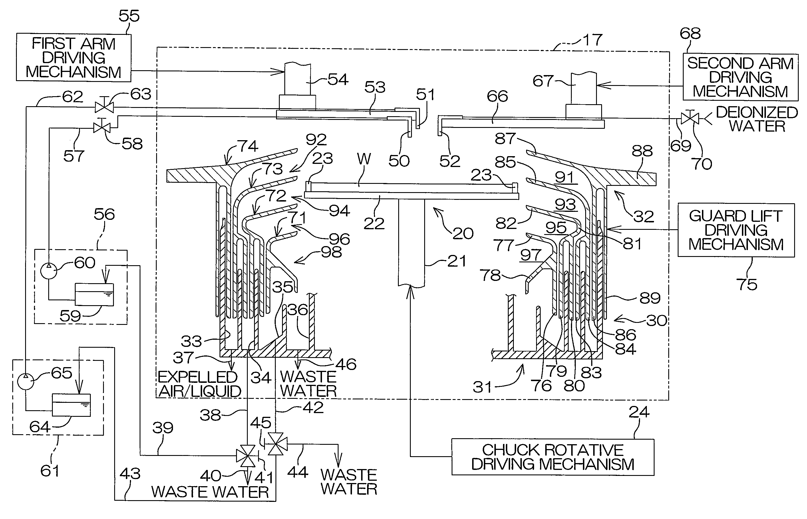 Recovery cup cleaning method and substrate treatment apparatus