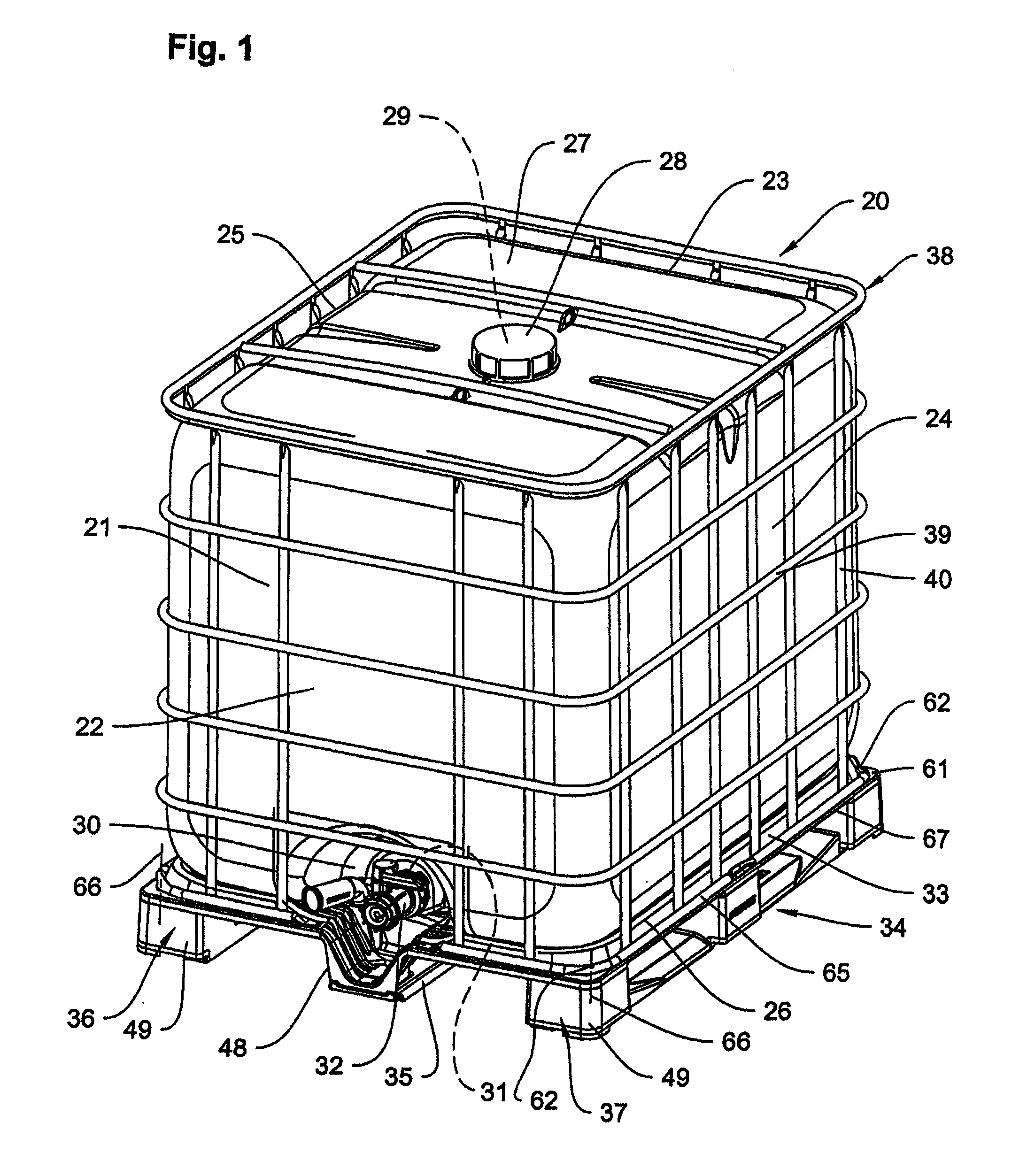 Skid Pallett For Transport And Storage Containers For Liquids