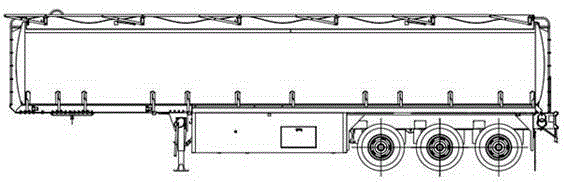 Semi-trailer oil tank truck with aluminum alloy structure