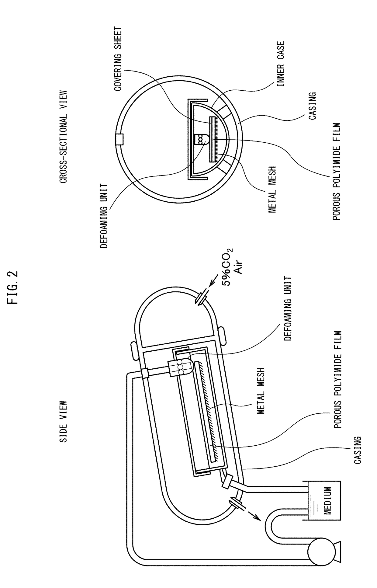 Method, device and kit for mass cultivation of cells using polyimide porous membrane