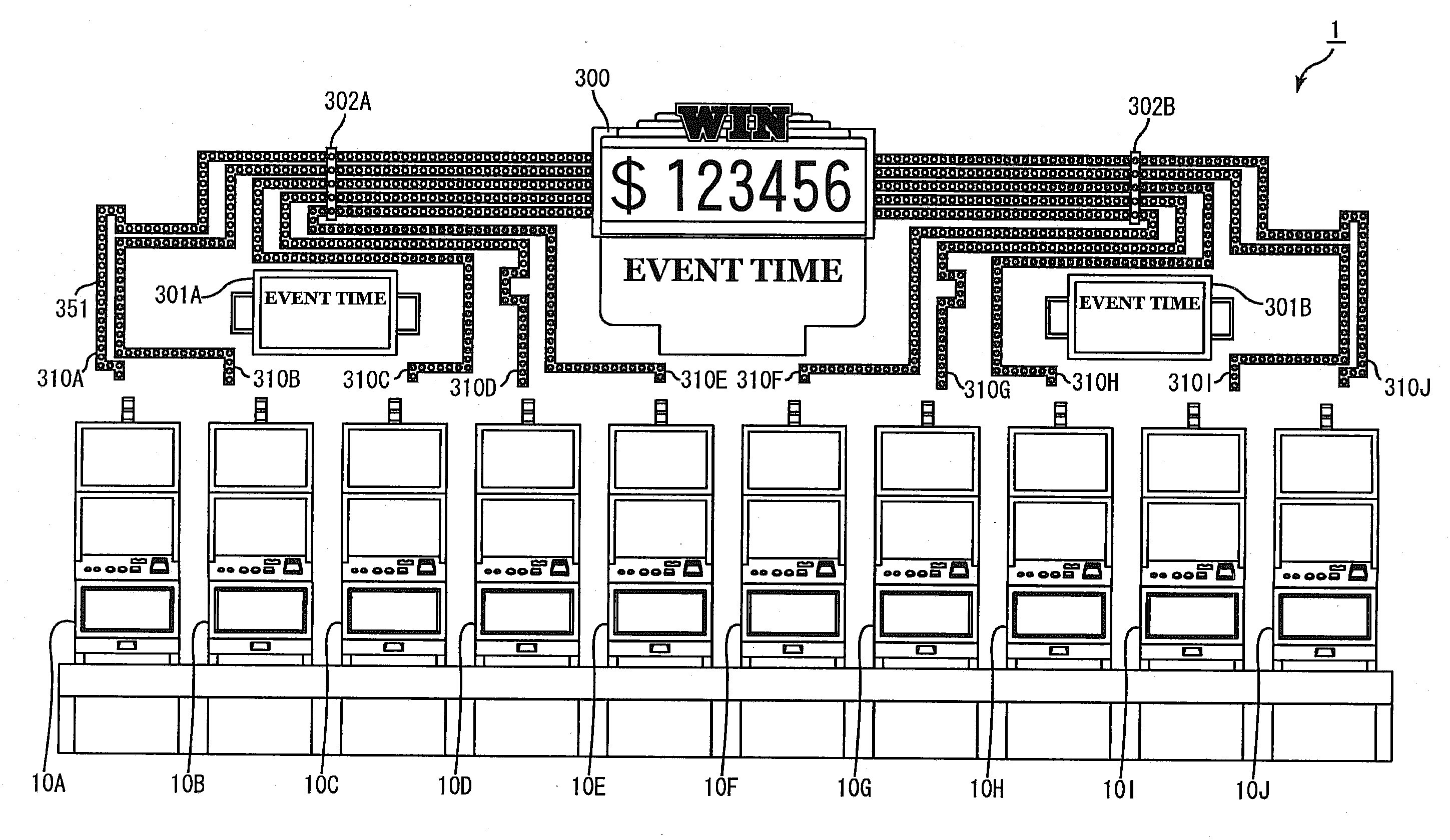 Gaming System Having A Plurality Of Gaming Machines Linked By Network And Control Method Thereof