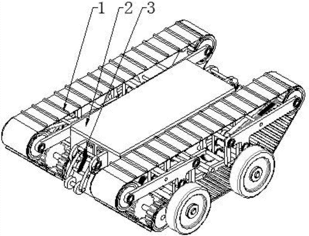 Wheel-track combined self-adaption robot mobile platform based on planet wheels