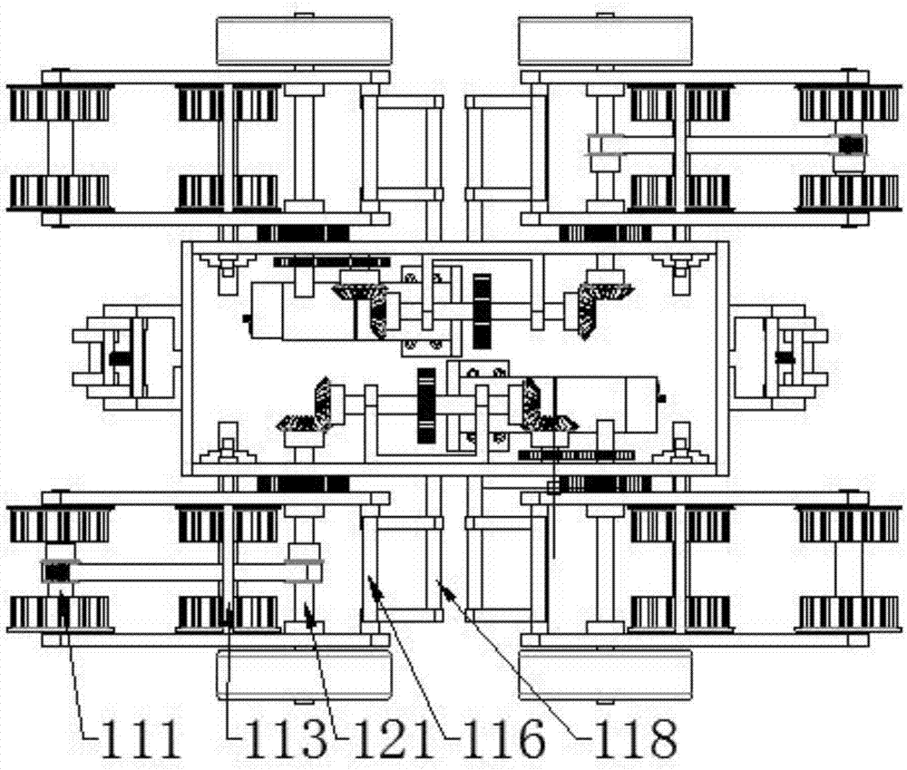 Wheel-track combined self-adaption robot mobile platform based on planet wheels