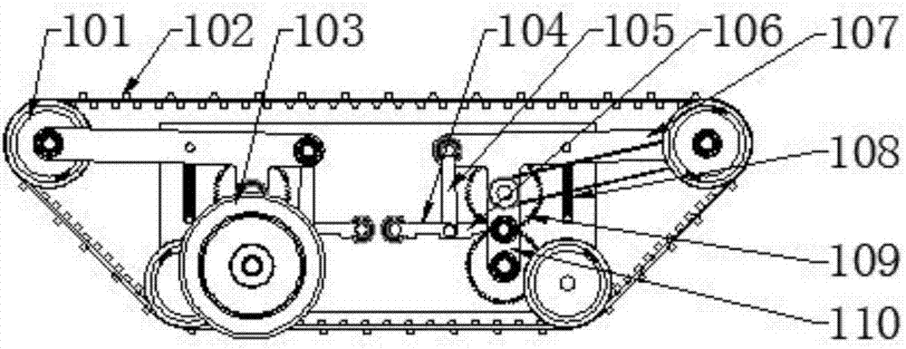 Wheel-track combined self-adaption robot mobile platform based on planet wheels