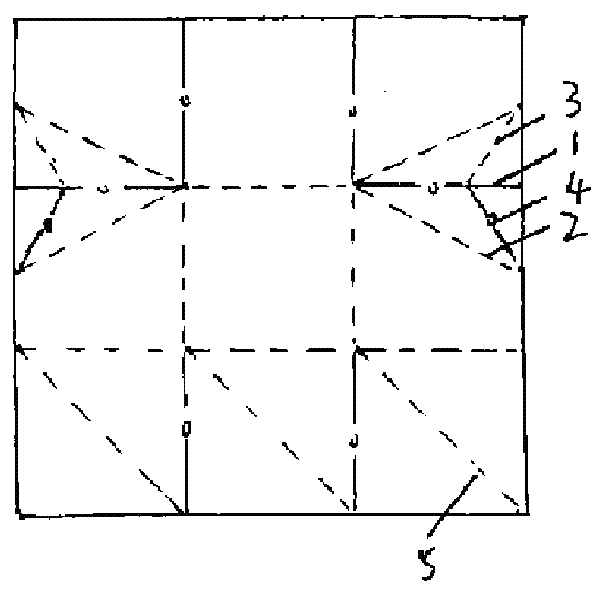 Folding method of square box with inclined opening