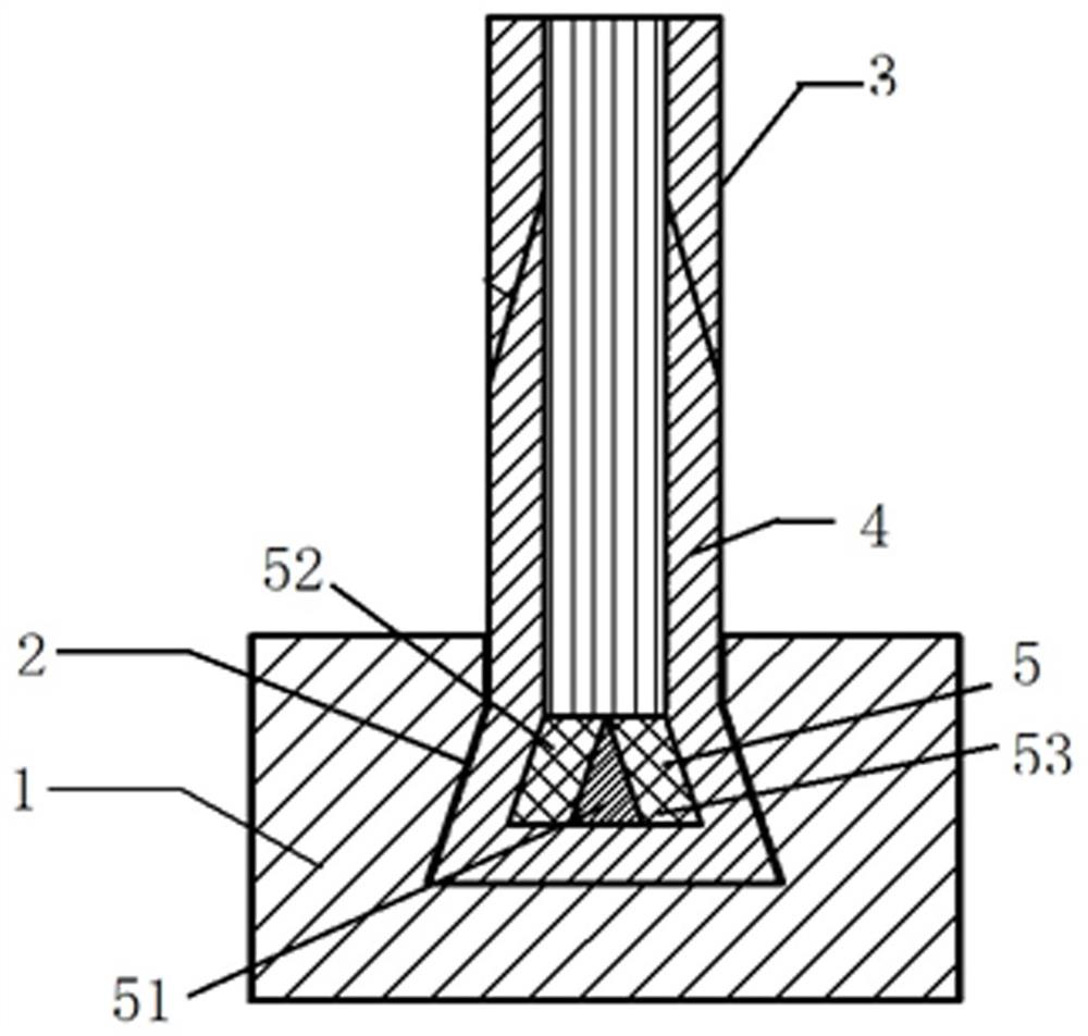 Composite material and metal part dovetail groove integrated forming connection structure and method