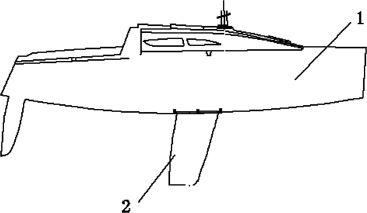 Composite material sailing boat with wing keel slot