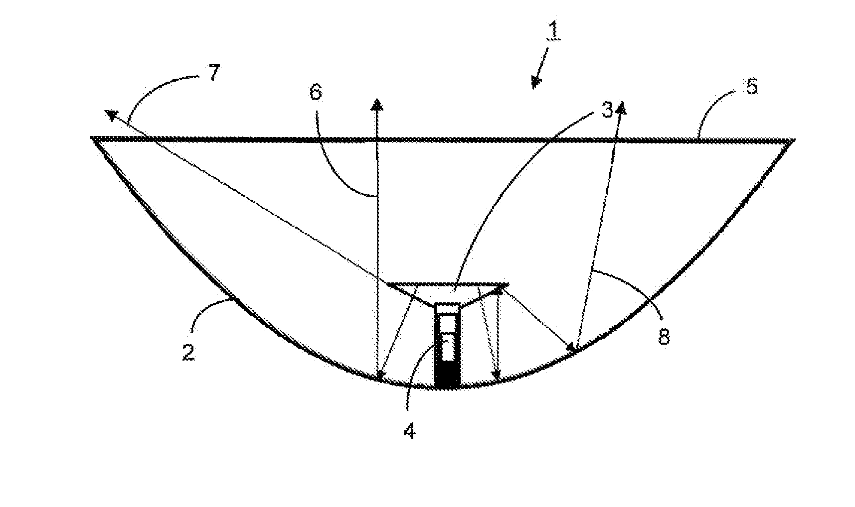 Radome for an antenna with a concave-reflector