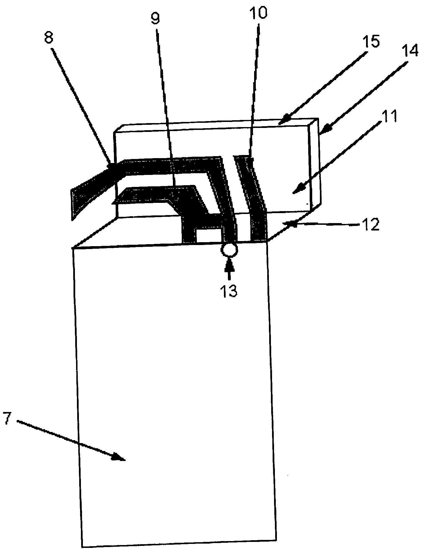 Printed built-in antenna for use in a portable electronic communication apparatus