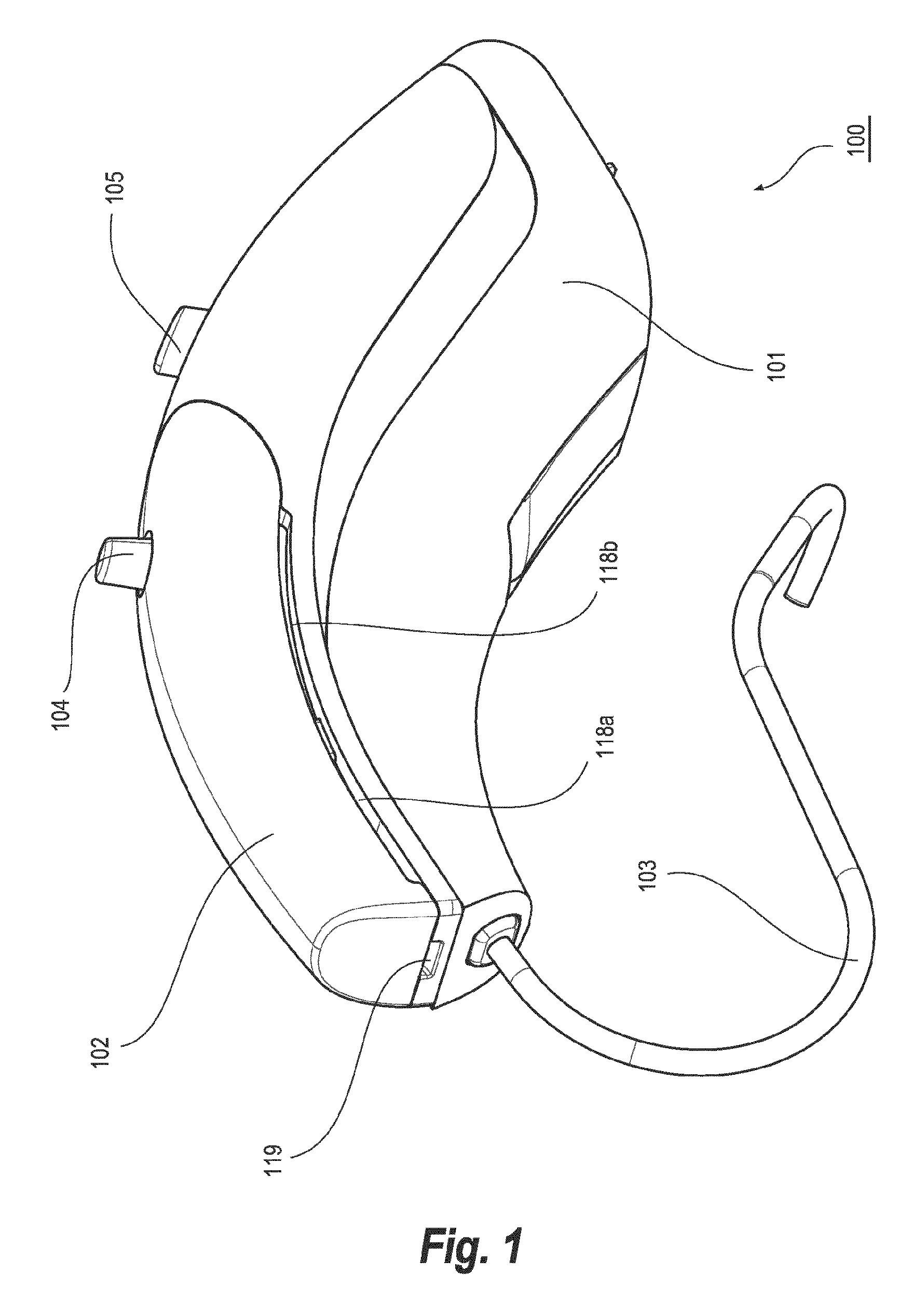 Hearing aid adapted for suppression of wind noise