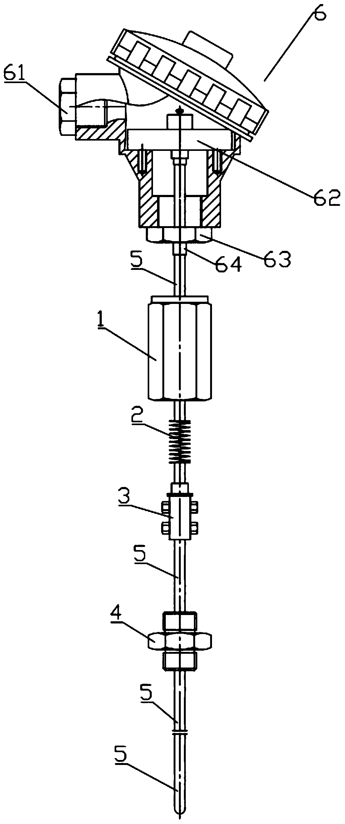 Explosion-proof locking mechanism for temperature sensor element