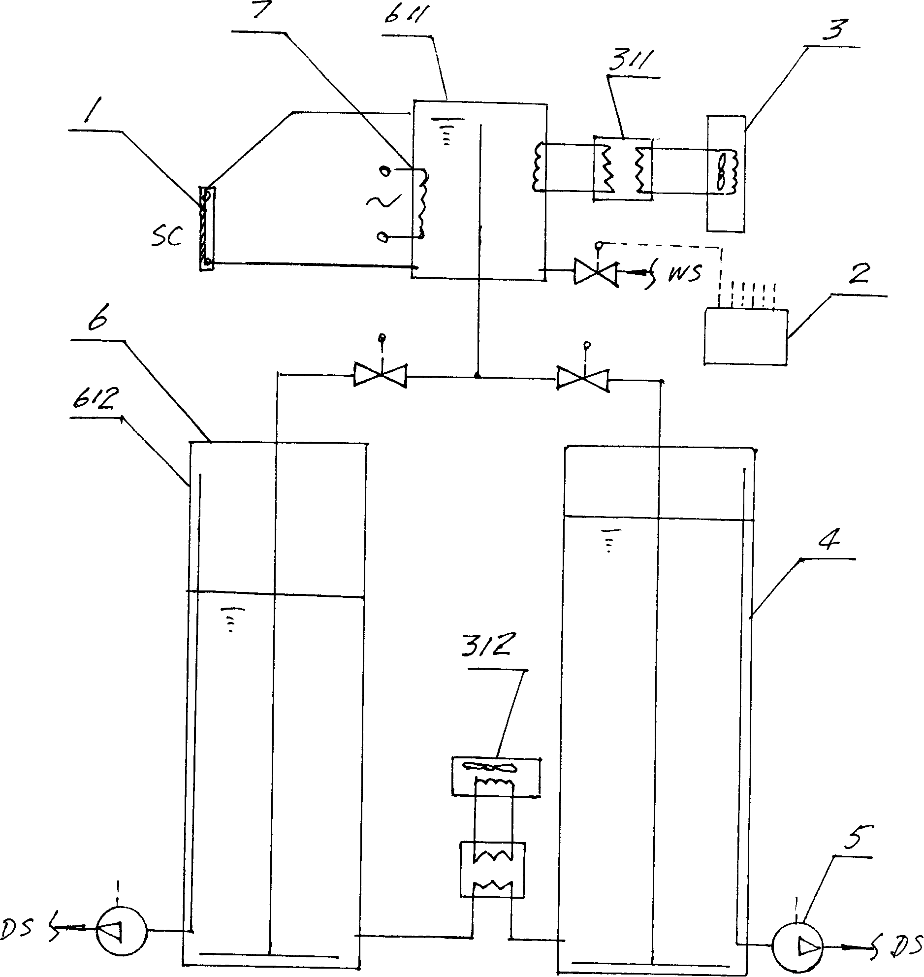 Solar, heat-pump composite, stepped-heating type energy-storage hot-water making method and special device