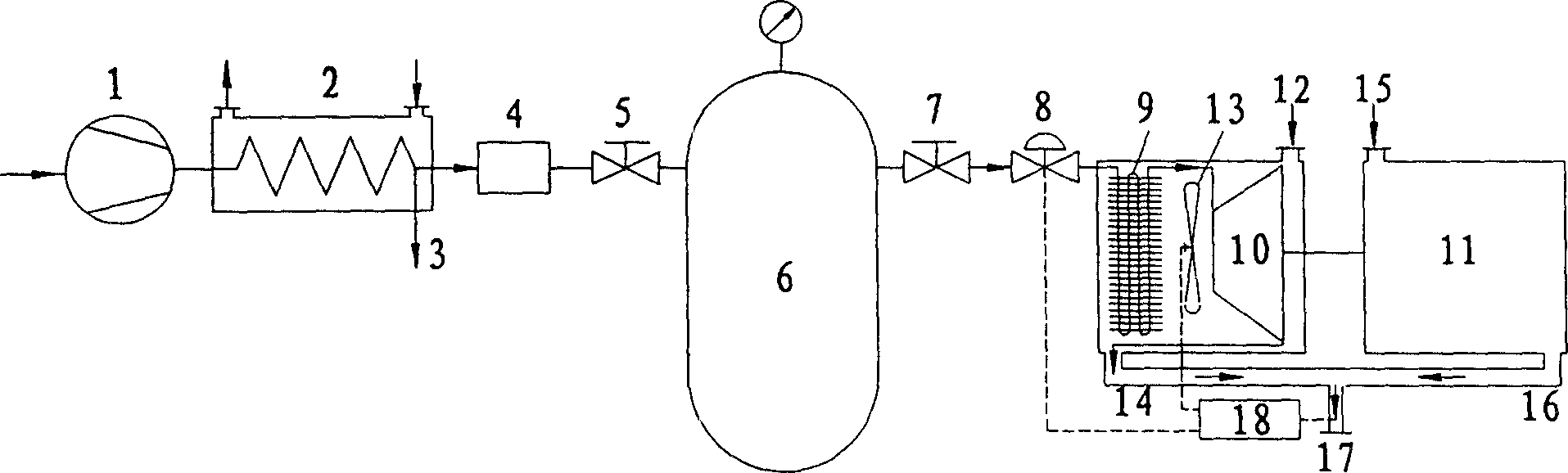 Air compressor with energy storage and refrigeration function