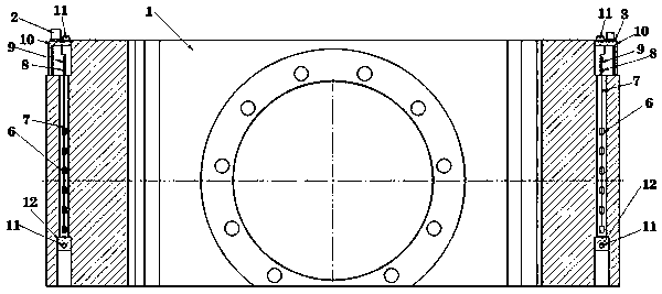 Axial force online detection device for working roller of four-roller strip rolling mill