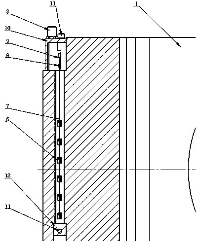 Axial force online detection device for working roller of four-roller strip rolling mill