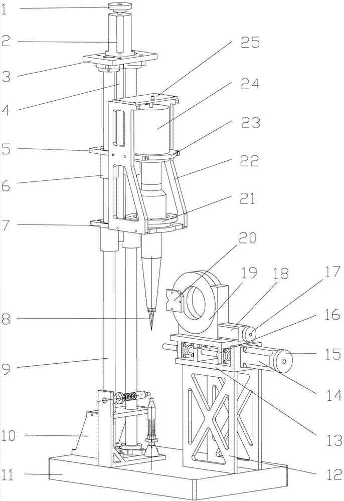 Overall performance testing rack of numerical control ultrasonic cutting sound main shaft