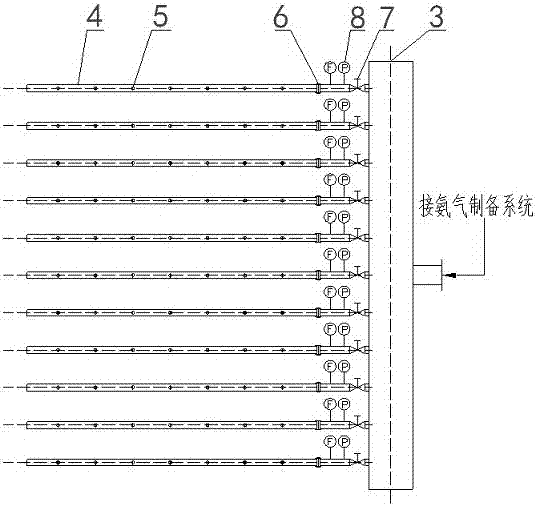 Ammonia-spraying mixing system utilizing external filtration type dust remover air purifying chamber structure