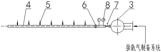 Ammonia-spraying mixing system utilizing external filtration type dust remover air purifying chamber structure