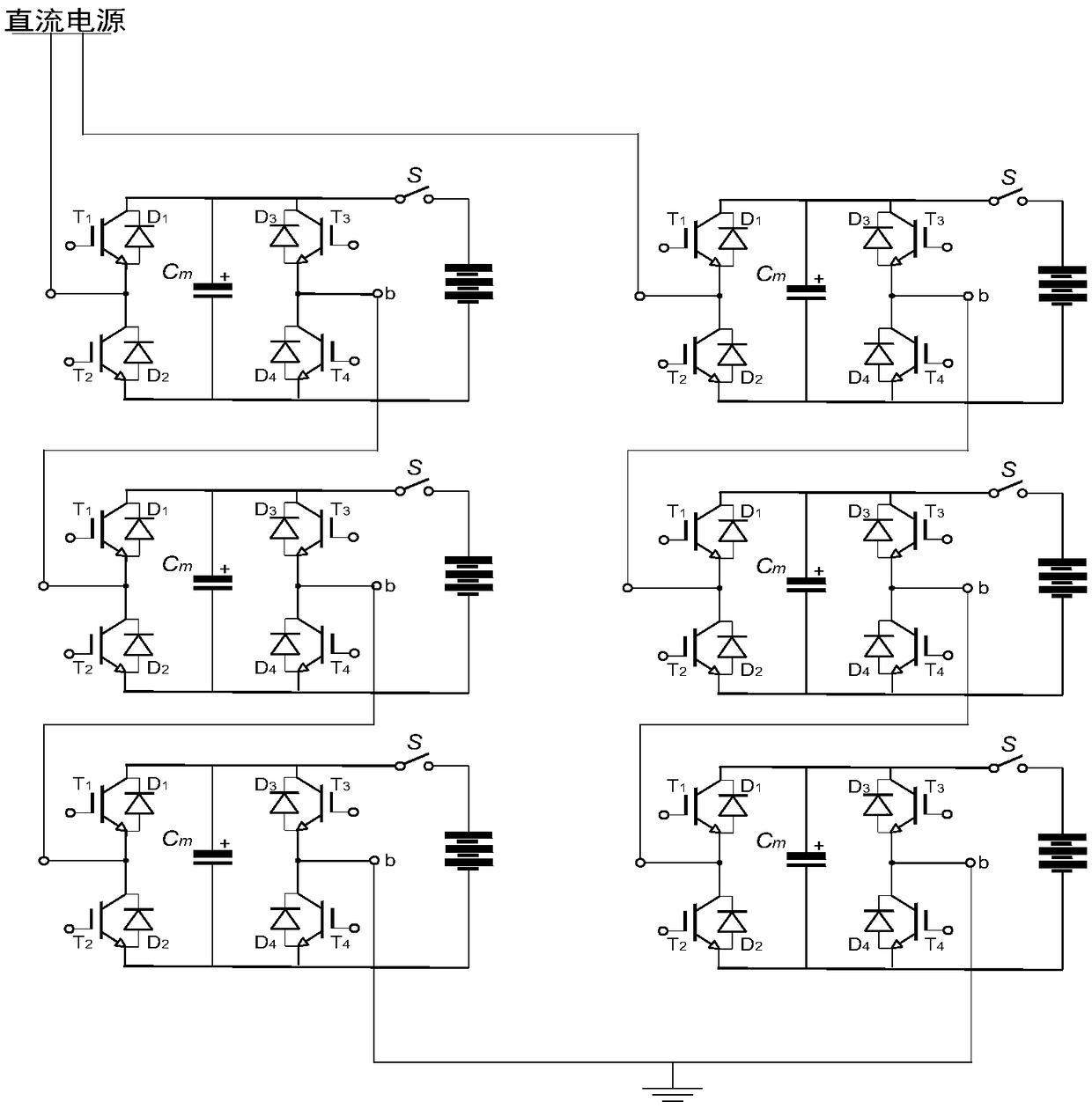 Alternating current and direct current charging and active equalization circuit for lithium battery pack