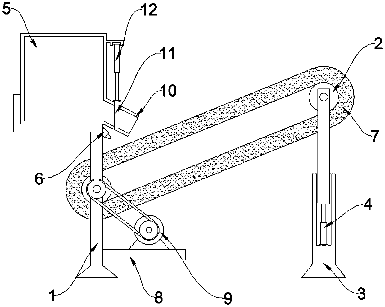 Automatic control device of belt conveying device