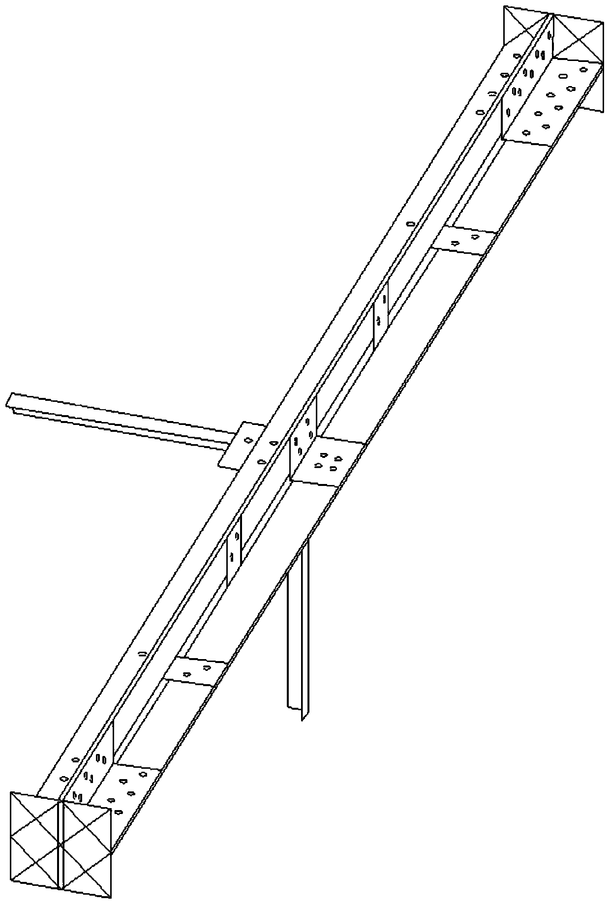 A method for calculating the compressive bearing capacity of a double-angle steel cross-shaped combined section component