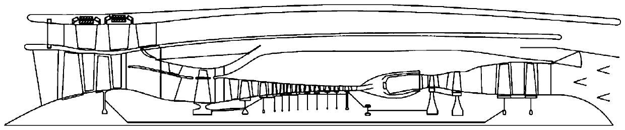 Self-driven outer duct contrarotating annular fan blade compressing device