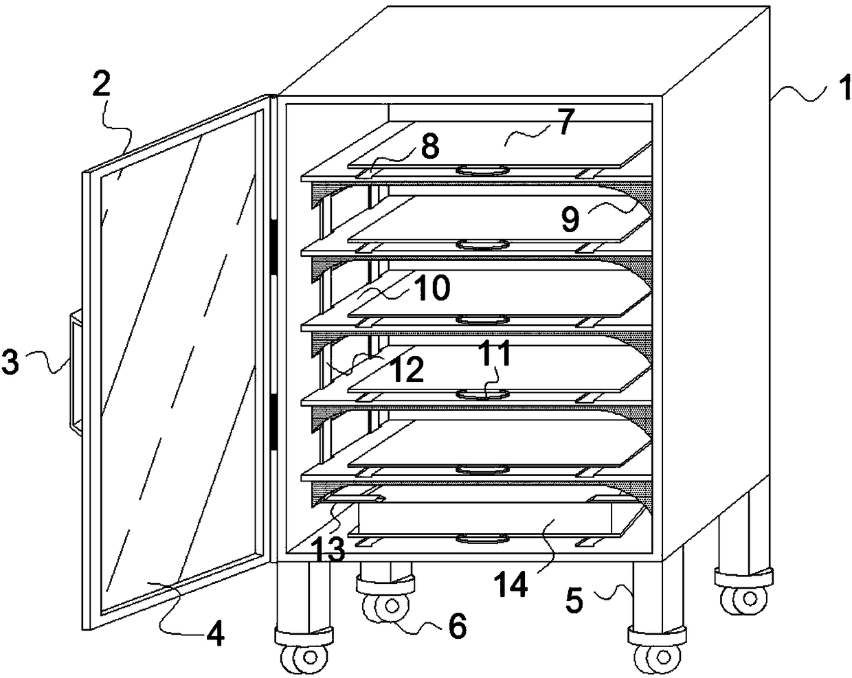 Vertical board baking device