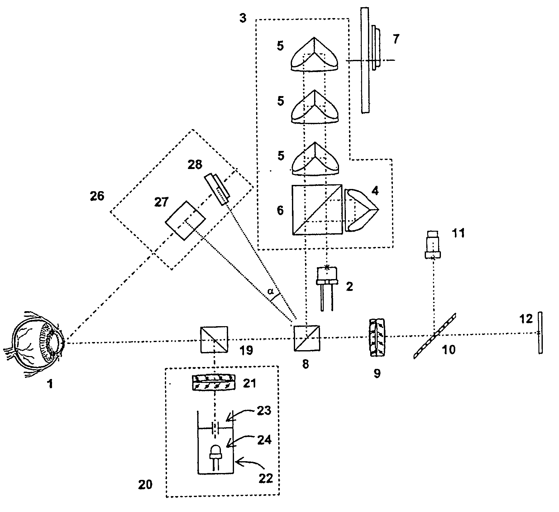 Device and Method for Axial Length Measurement Having Expanded Measuring Function in the Anterior Eye Segment