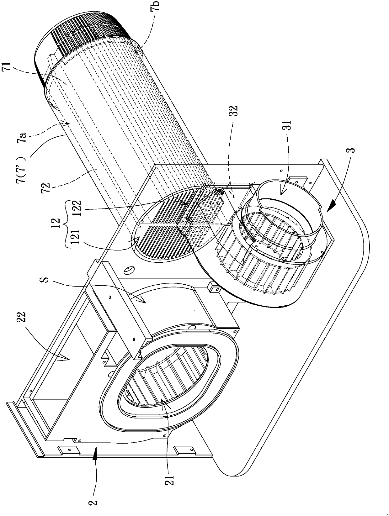 Air exchanging device