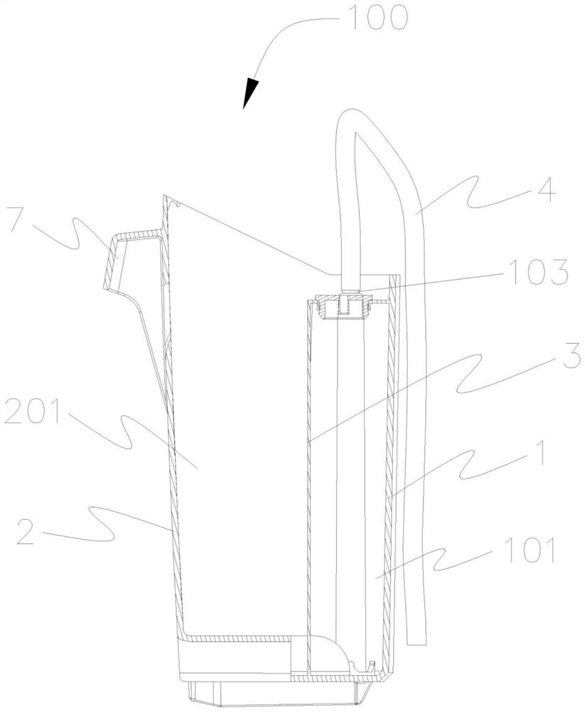 Water tank for cleaning equipment and cleaning equipment