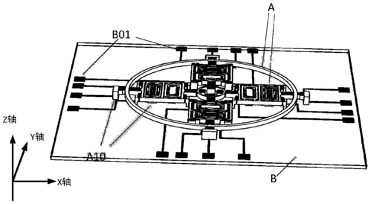 Array annular coupling three-axis full-decoupling micro gyroscope and processing method thereof