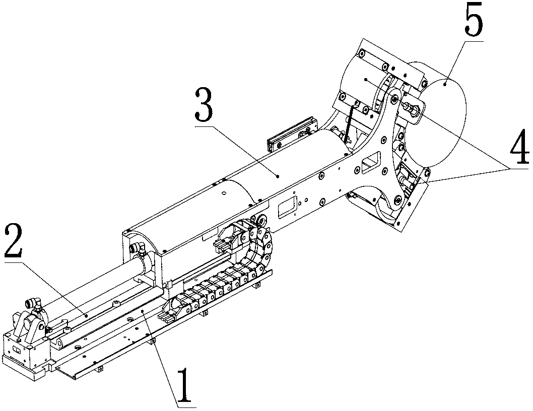 Railway axle phased array ultrasonic flaw detection self-adaptive scanning device