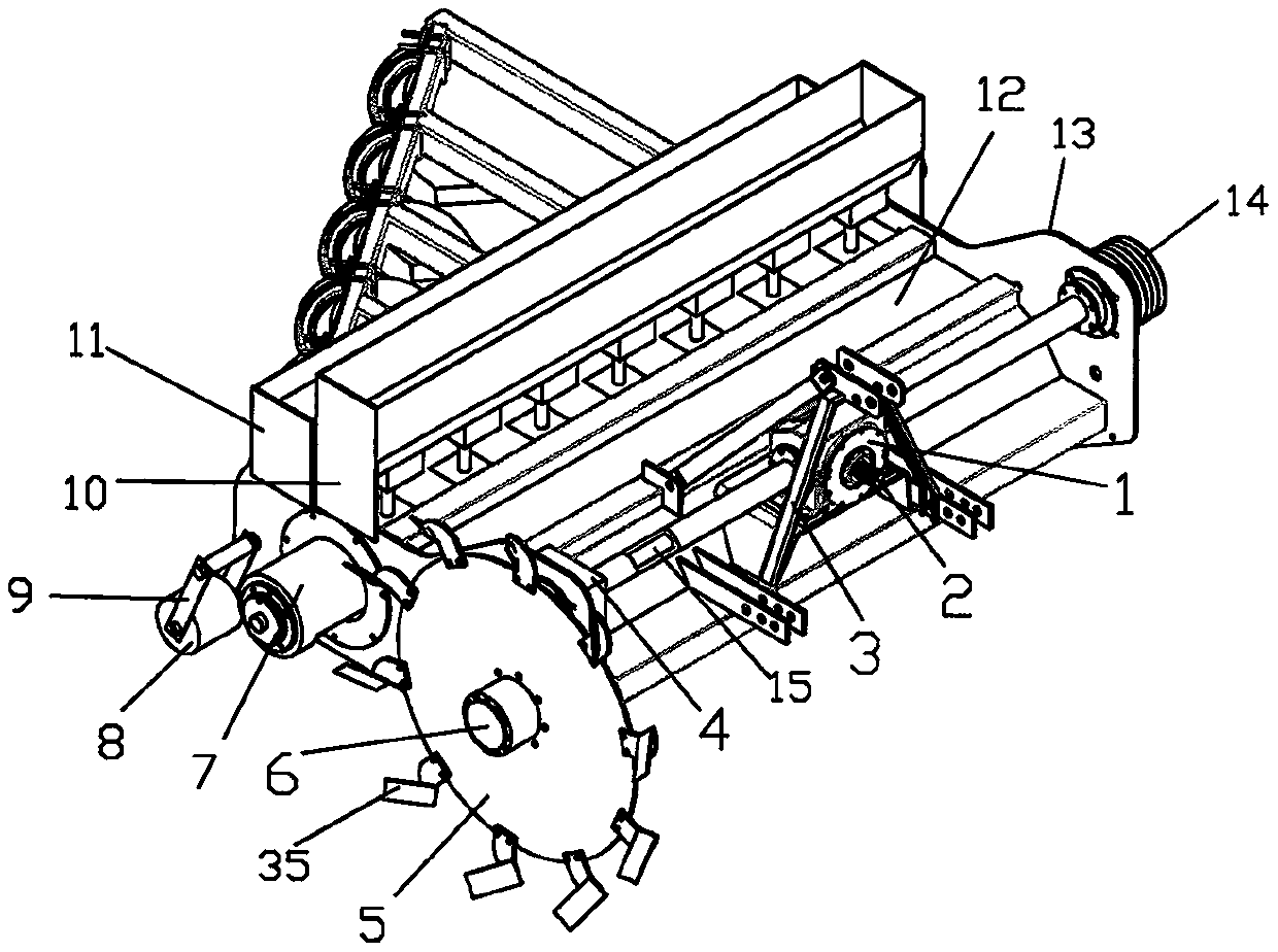 Method for deeply burying straw and ploughing by applying straw harvesting and crushing ditch collection deep bury ploughing device