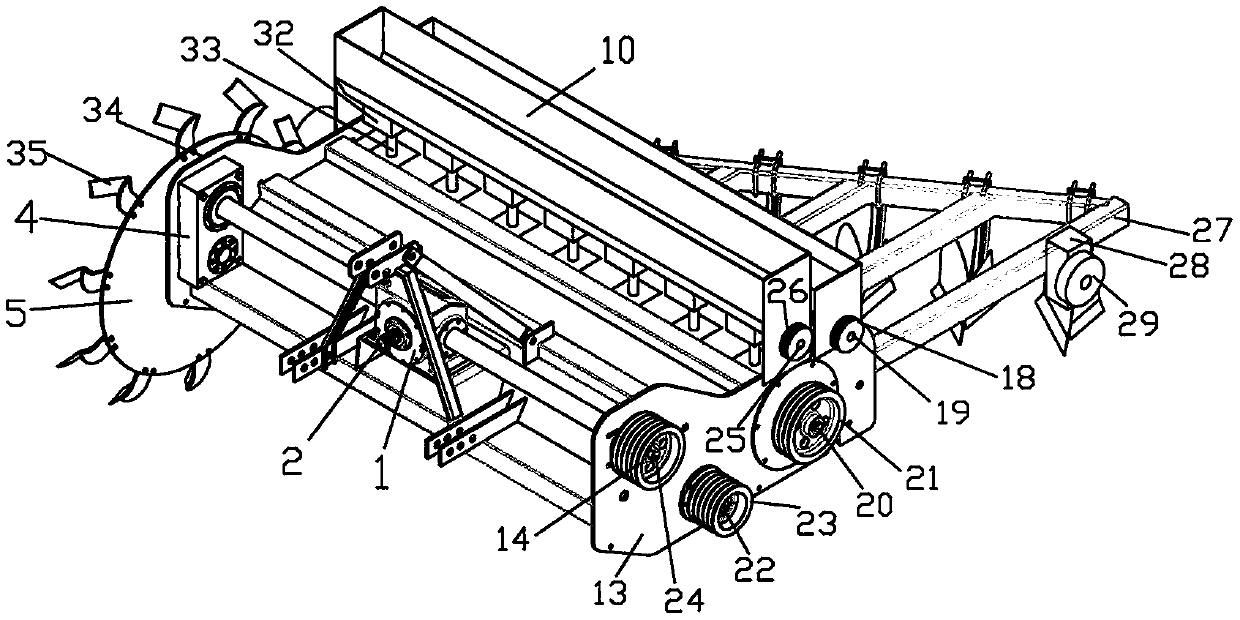 Method for deeply burying straw and ploughing by applying straw harvesting and crushing ditch collection deep bury ploughing device