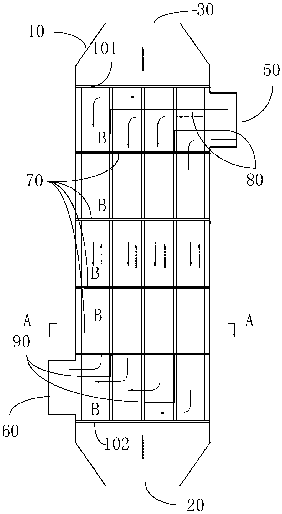 Heat exchanger provided with non-circular section and used for heat exchange tube and heat exchange method thereof