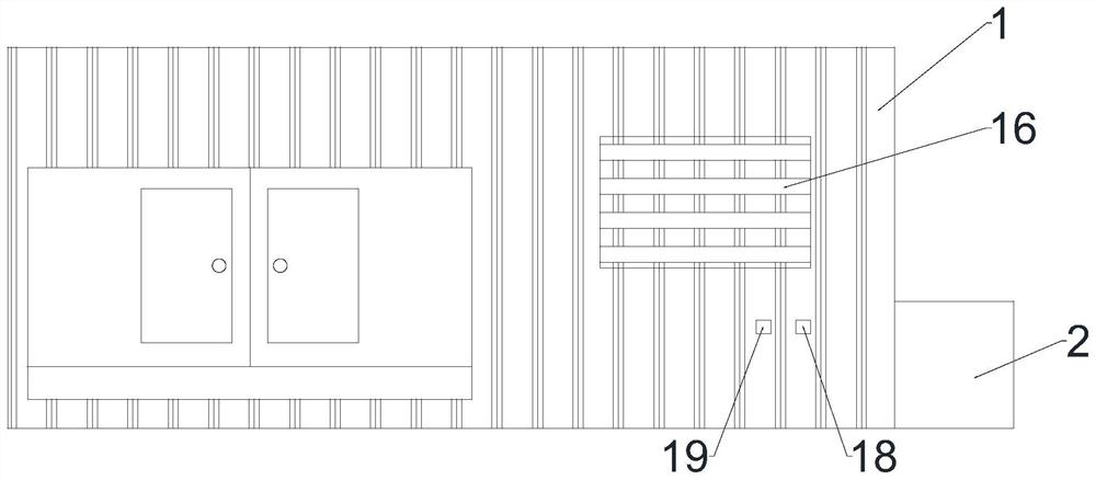 Exhaust heat radiating device of container generator set