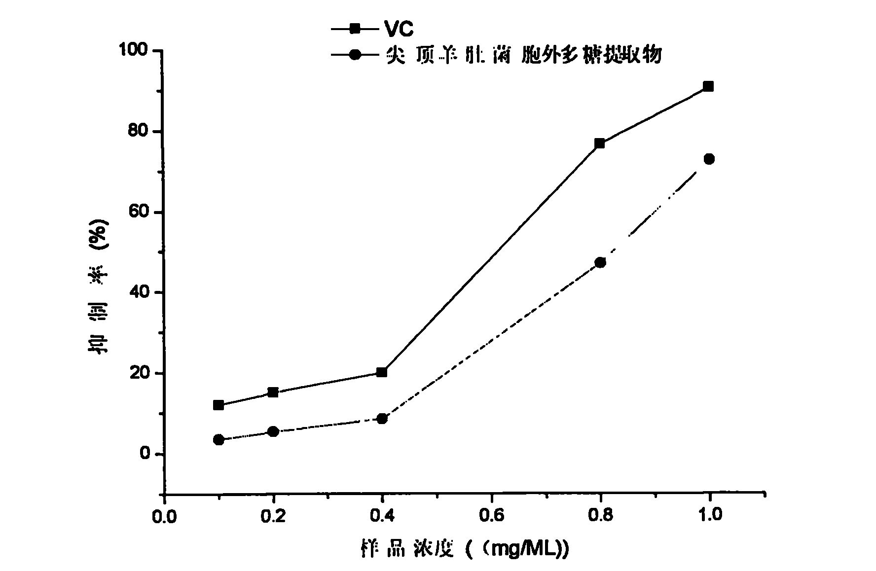 Morchellaconica extracellular polysaccharide extractive and preparation method and application thereof