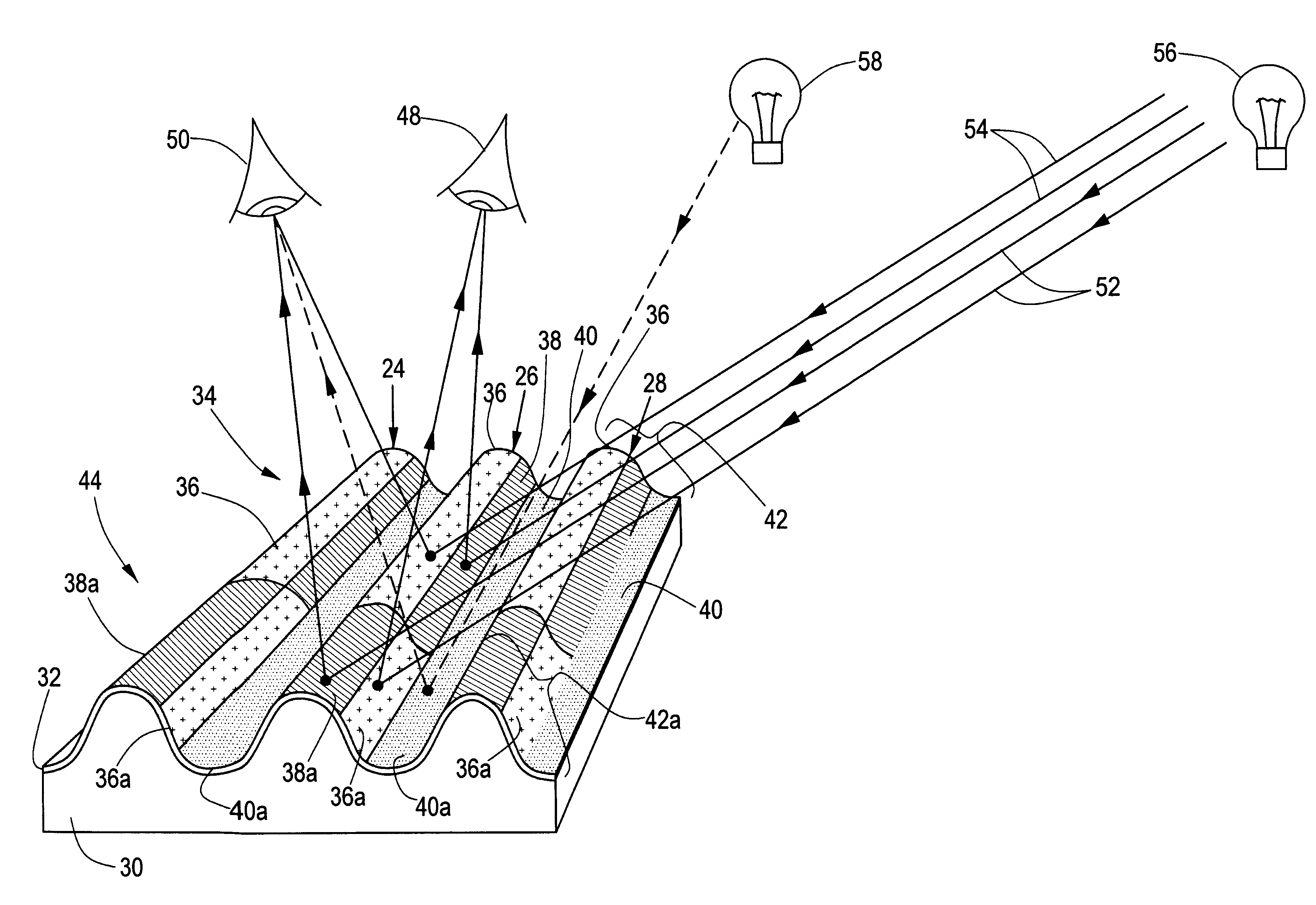 Variable color print with locally colored regions and method of making same