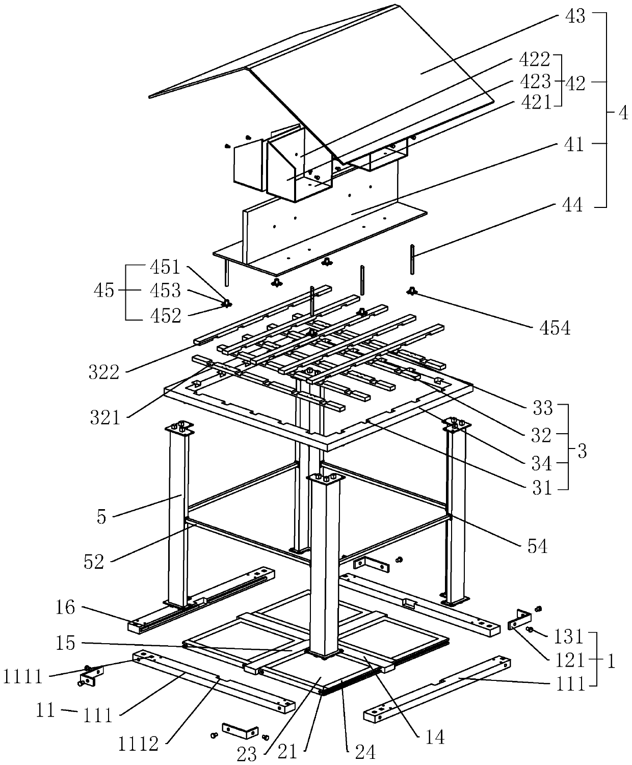 Fabricated steel structure integrated green building and designing and mounting process thereof