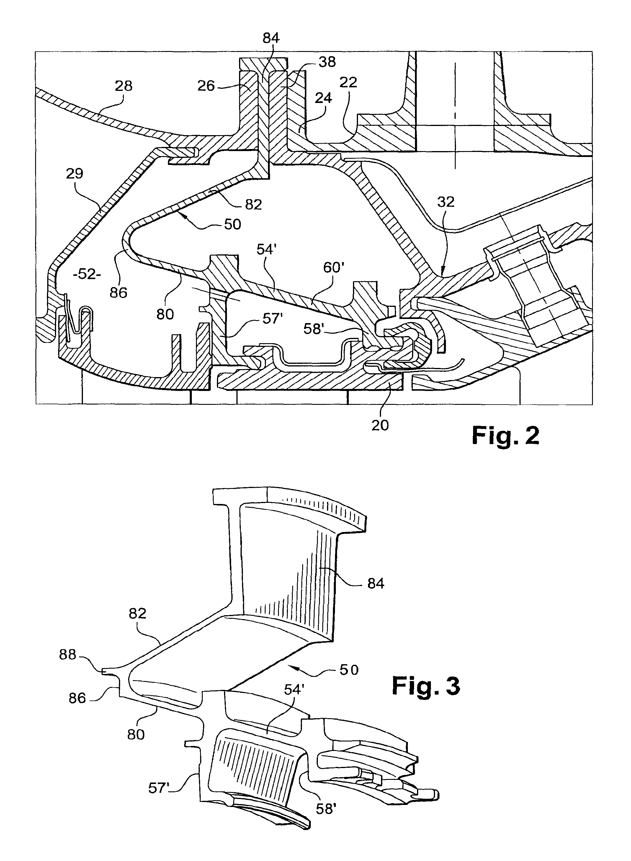 Turbine stage in a turbomachine