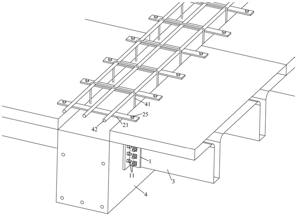 Prefabricated double-T plate end connecting structure and construction method thereof