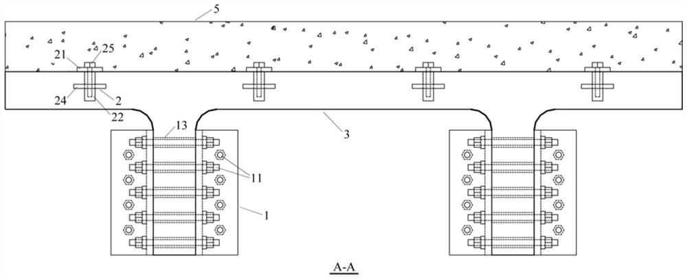 Prefabricated double-T plate end connecting structure and construction method thereof