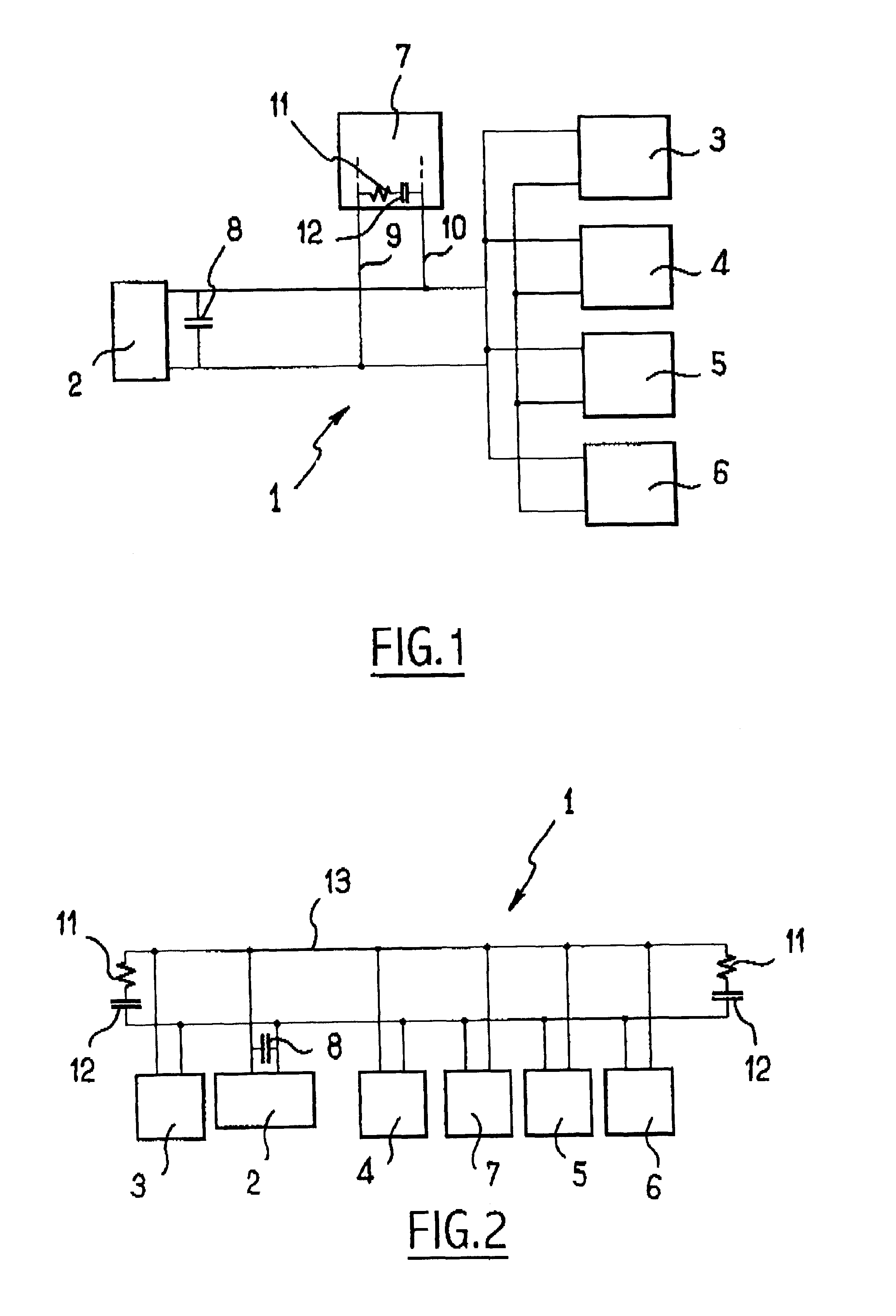 Electricity distribution network for a motor vehicle