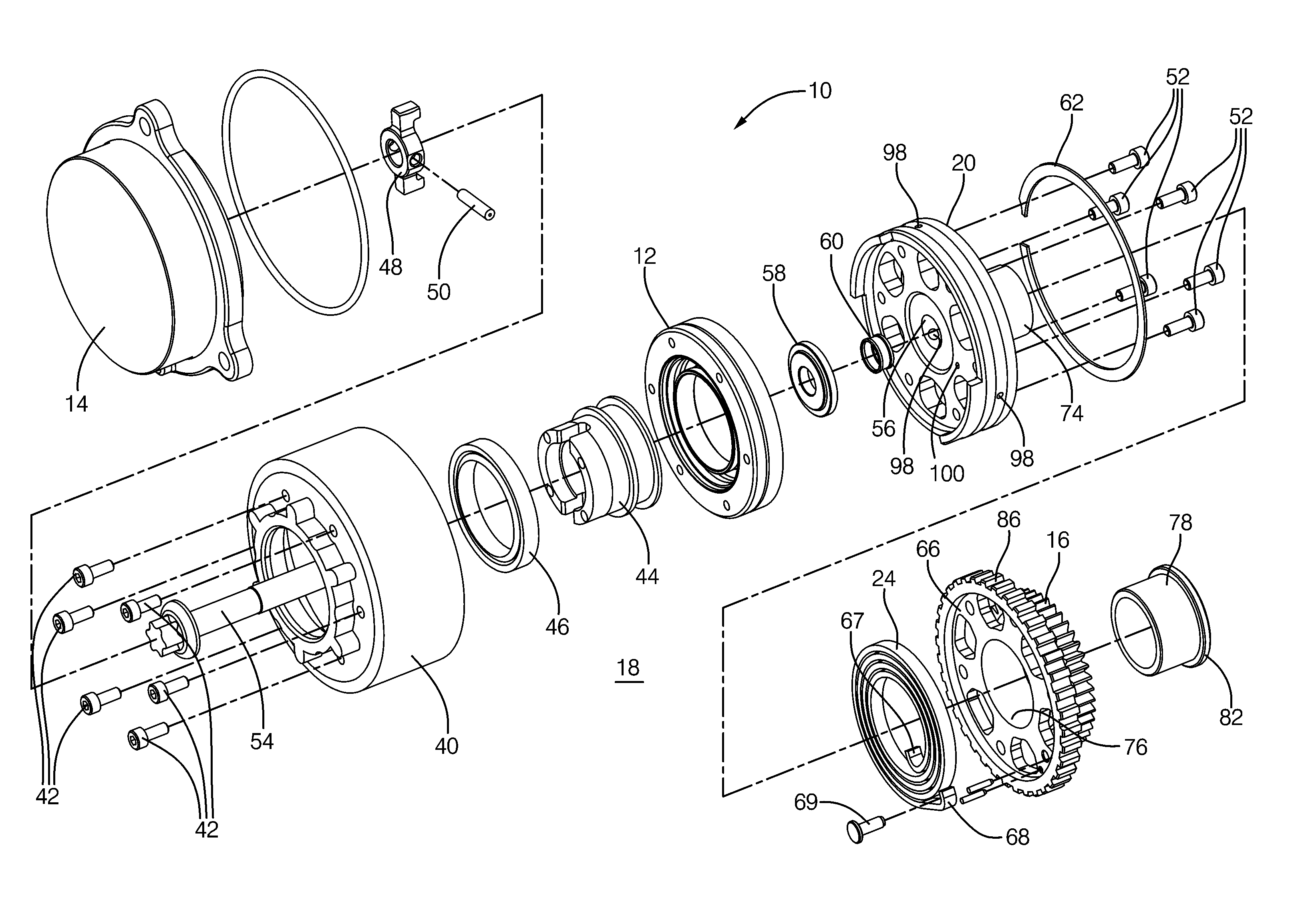 Harmonic drive camshaft phaser using oil for lubrication