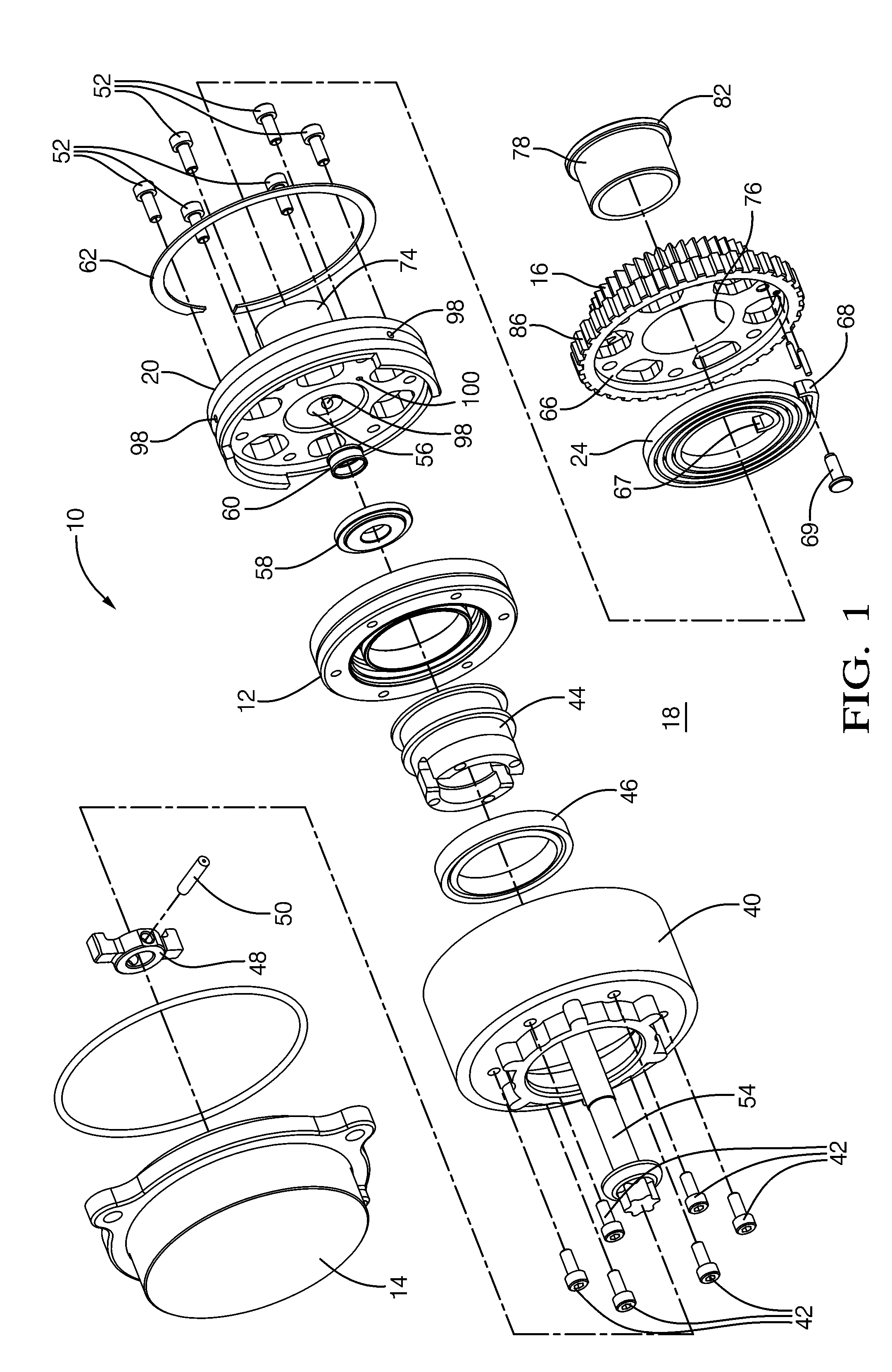 Harmonic drive camshaft phaser using oil for lubrication