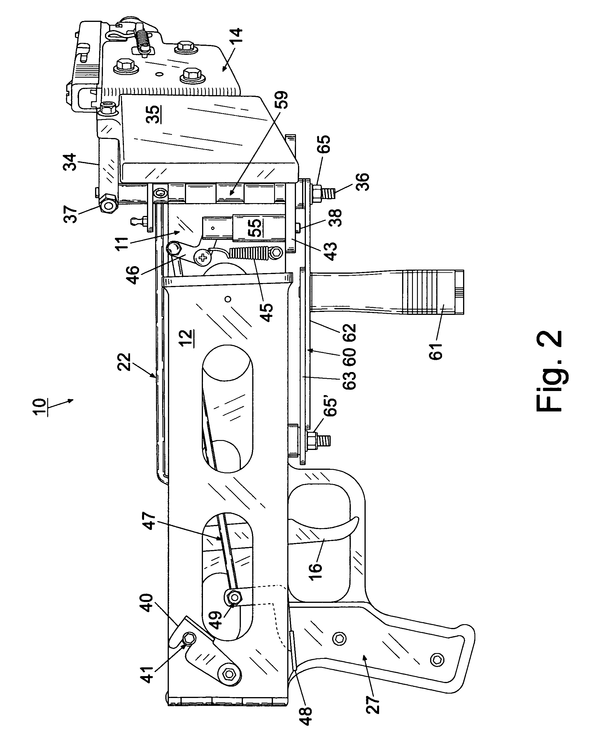 Pivotable shoulder stock and handgun combination